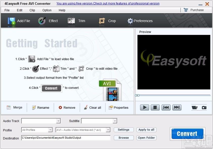 4Easysoft Free AVI Converter下载,AVI视频格式转换器