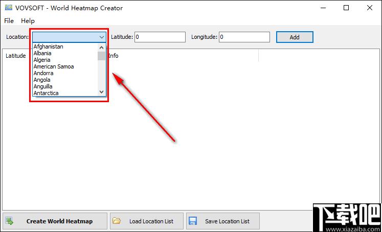 vovsoft world heatmap creator下载,地理热图,数据标注