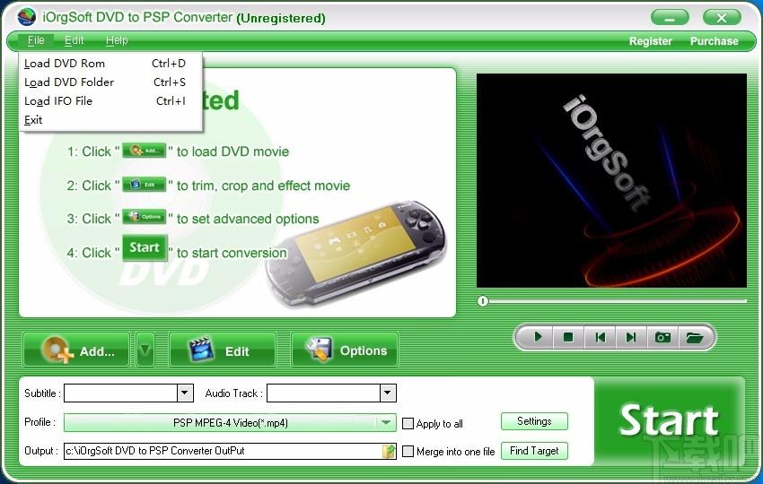 iOrgSoft DVD to PSP Converter下载,DVD转PSP转换器